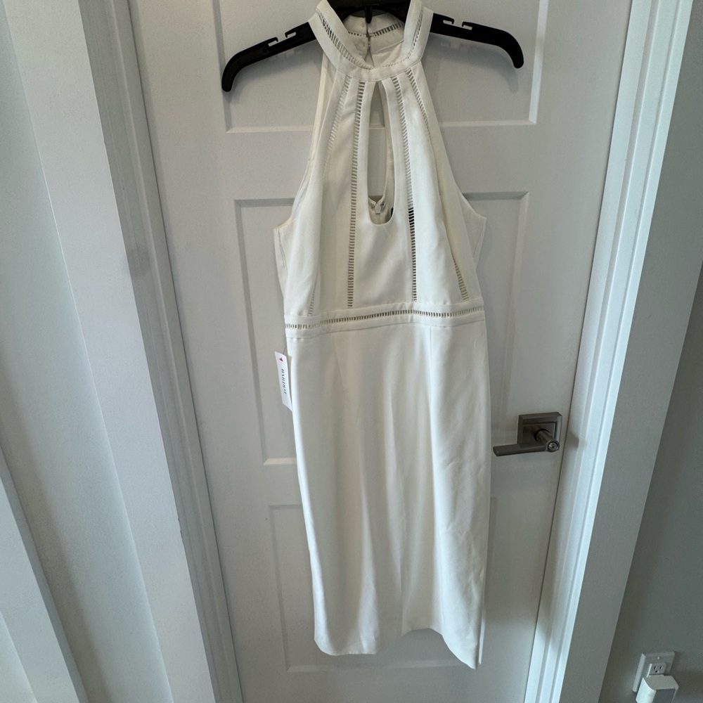 Bardot Cream Sheath Halter Dress open back